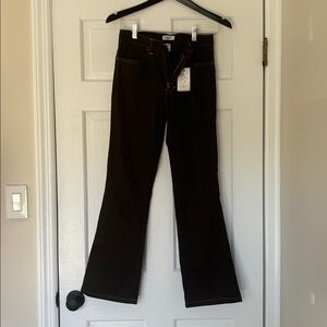Elegant Brown Boot Cut Women's Pants